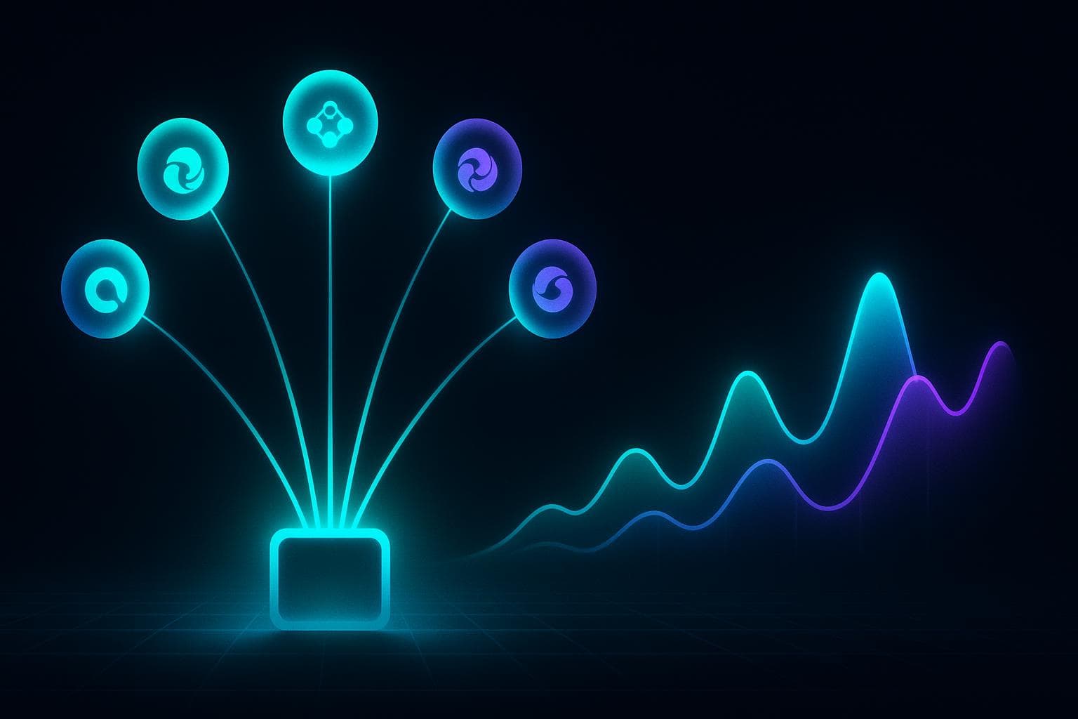 ApexGEO node graph connecting a central brand to four AI engine nodes